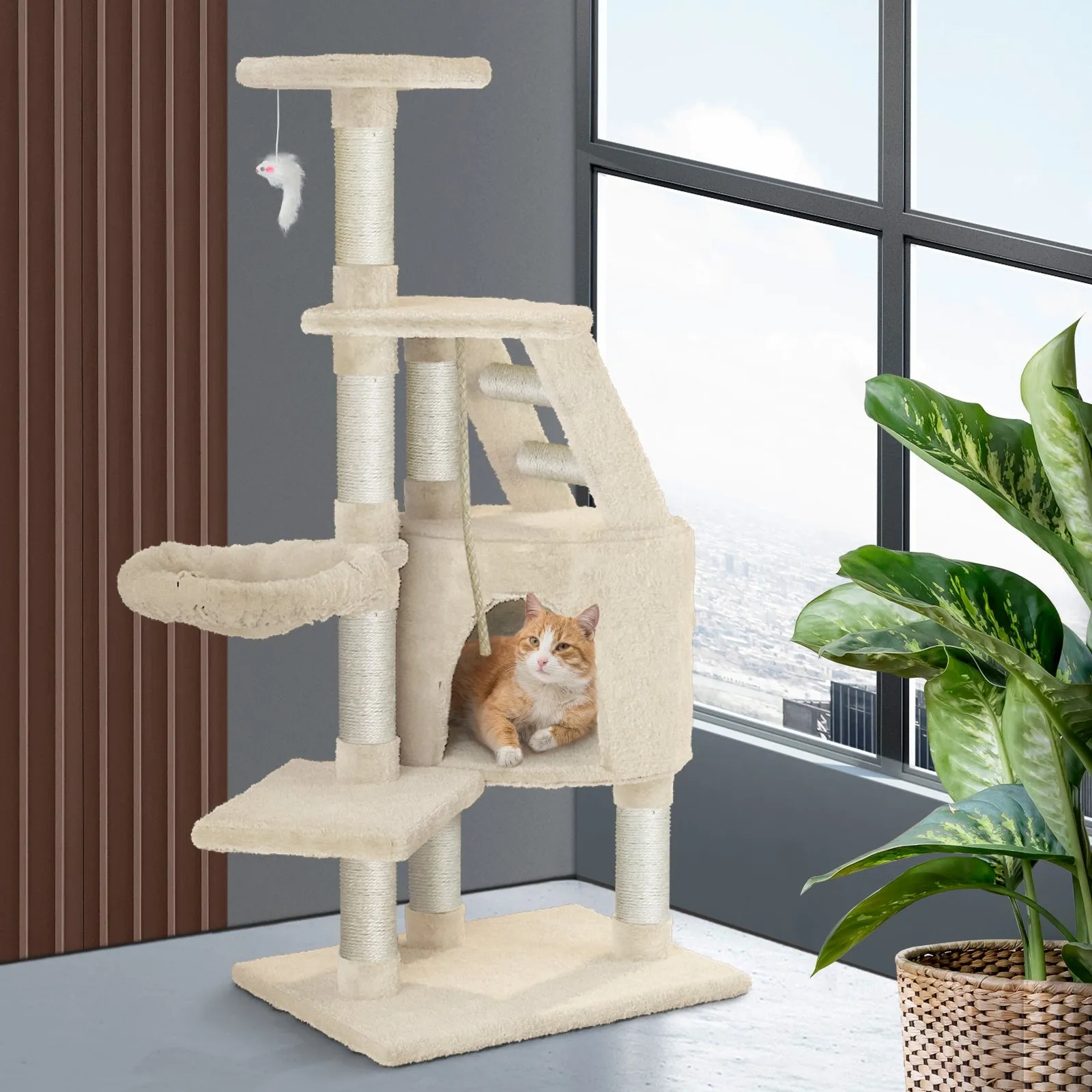1.2M Cat Trees Scratching Post Scratcher Furniture Kitty Condo Tower House Trees