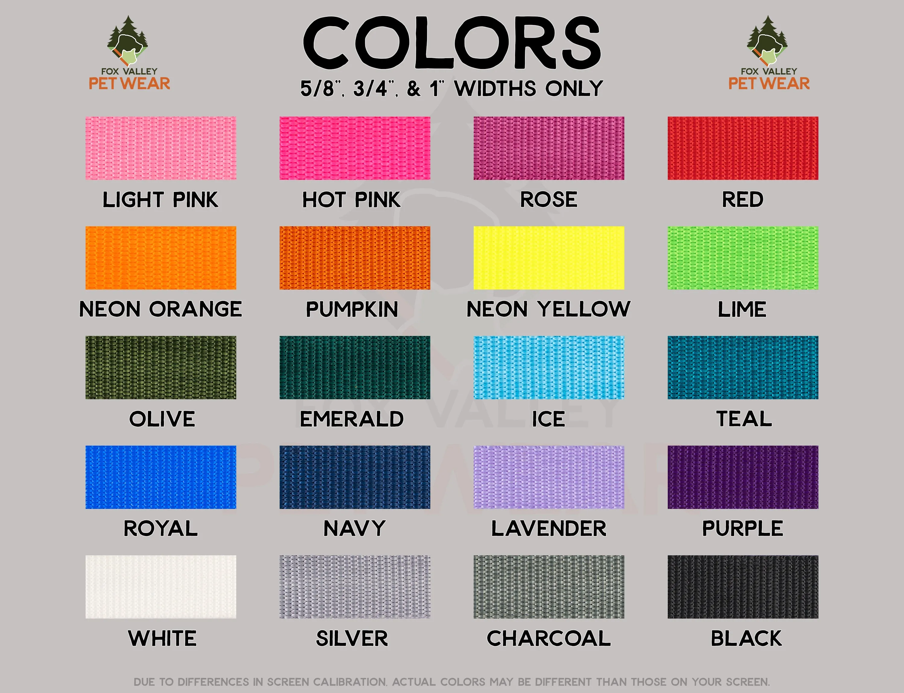 2-Ply Heavy Duty Leash | Solid or Reflective | 3 widths, 20 colors