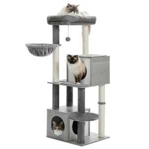 51.2" Dual Condo Cat Tree Scratching Post/ Pole