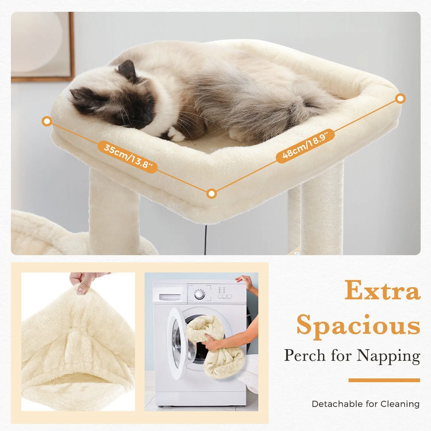 51.2" Dual Condo Cat Tree Scratching Post/ Pole