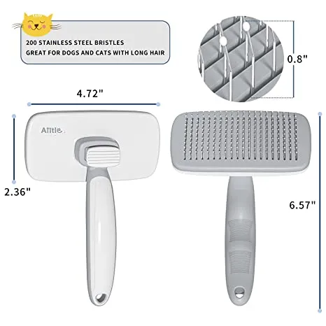 Aiitle Pet Self Cleaning Slicker Hair Brush Green