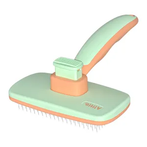 Aiitle Pet Self Cleaning Slicker Hair Brush Green