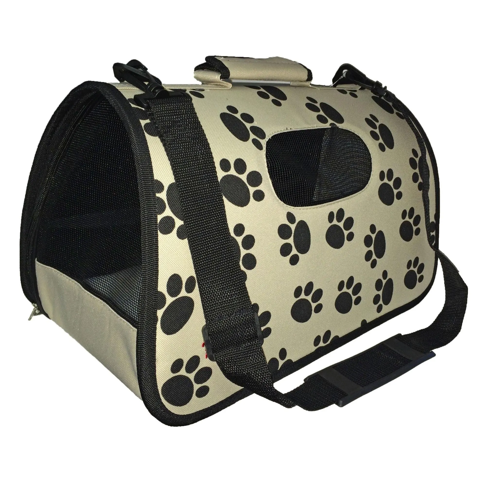 Airline approved folding pet carrier with leash holder and thermal insulation. Explorer
