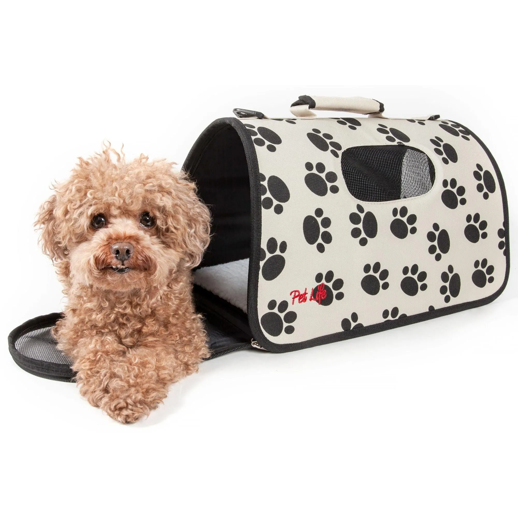 Airline approved folding pet carrier with leash holder and thermal insulation. Explorer