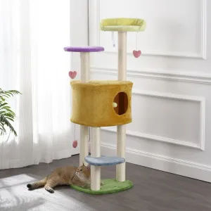 Aisling Four-Tier Modern Sisal Heart Cat Tree with Scratching Posts