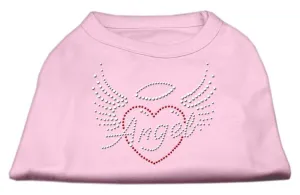 Angel Heart Rhinestone Dog Shirt Light Pink XS (8)