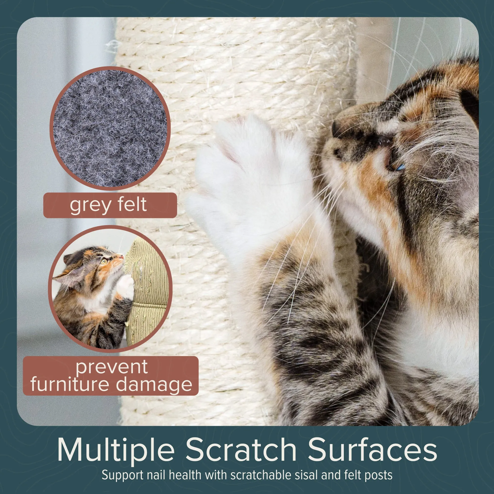 Ascentials by FurHaven Luxe Suite Cat Tower (48”-58”), Customizable Multi-Level Indoor Cat Tree