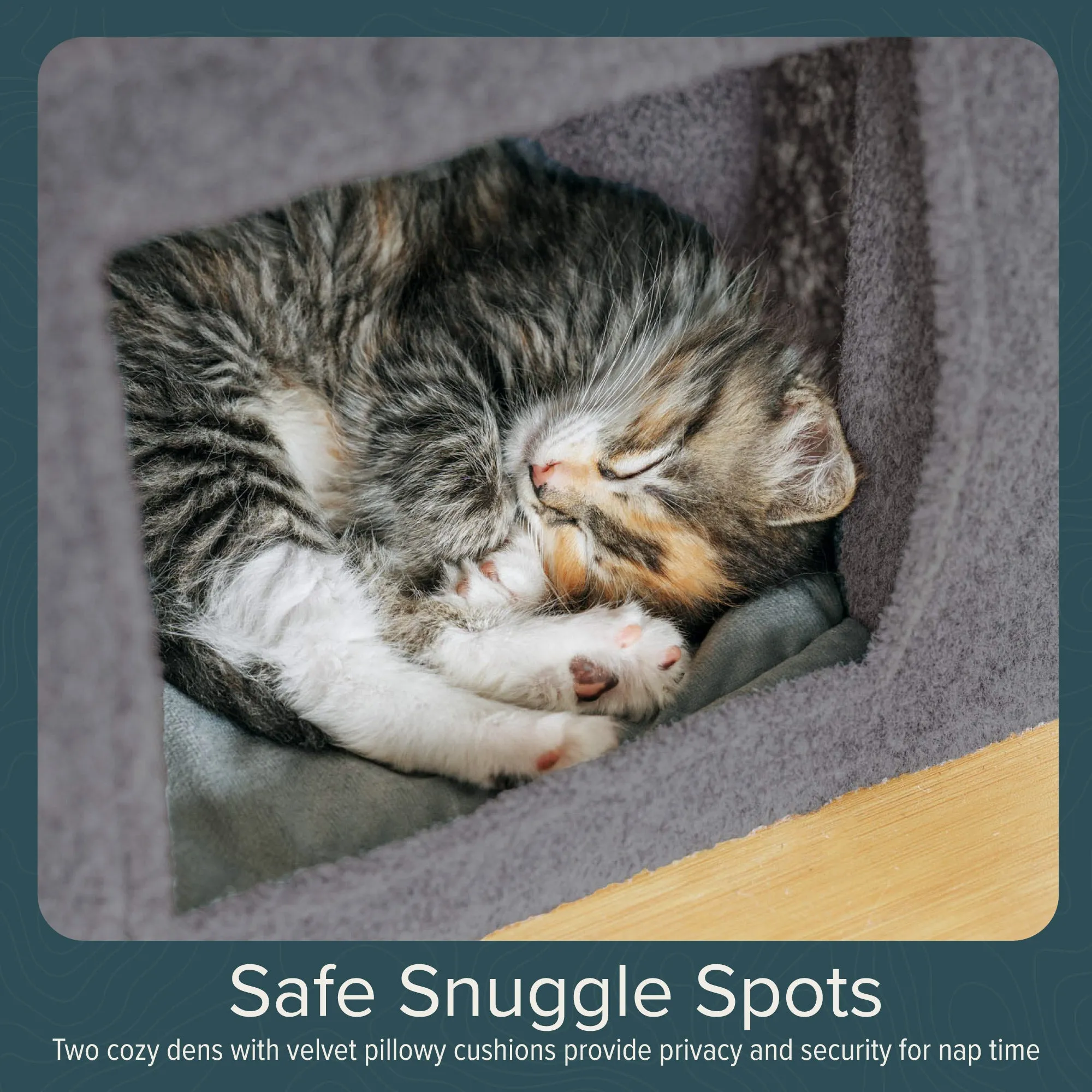 Ascentials by FurHaven Luxe Suite Cat Tower (48”-58”), Customizable Multi-Level Indoor Cat Tree