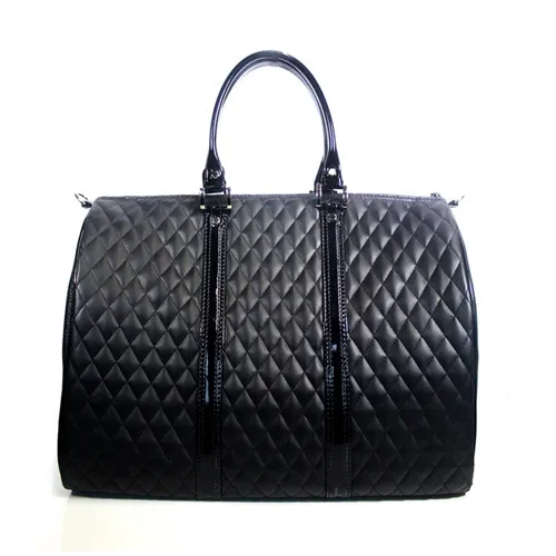 black quilted jl luxe duffel