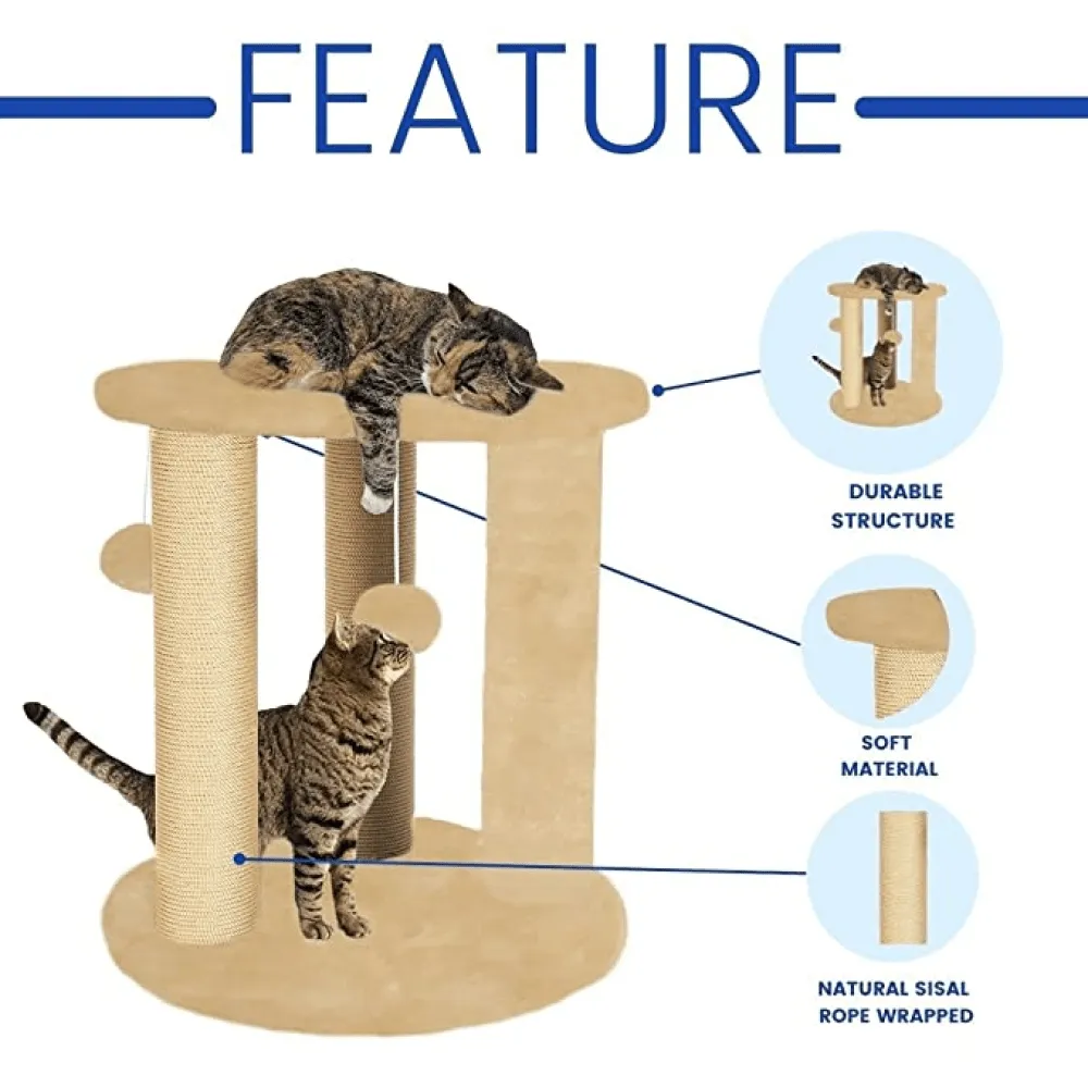 Callas Rio and Me Round Tree Condo with Sisal Scratching Posts for Kittens & Cats