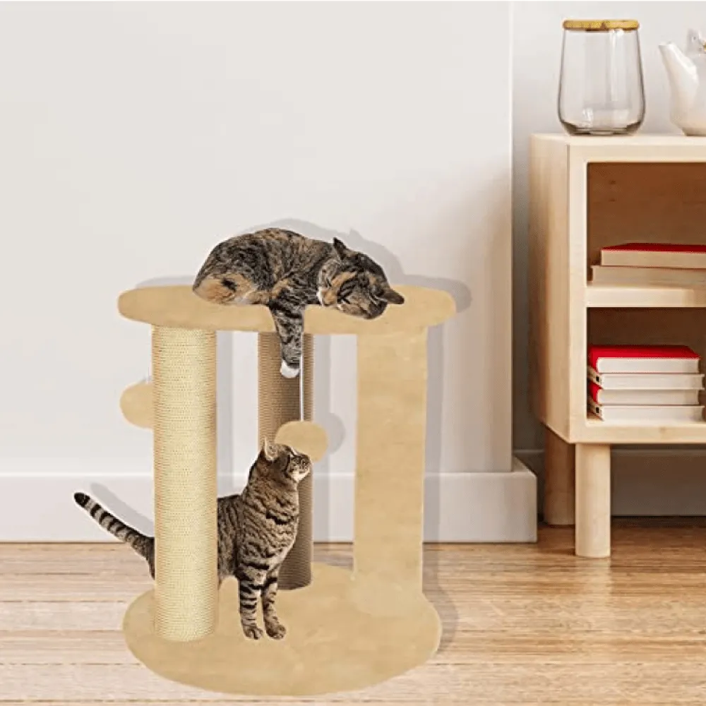 Callas Rio and Me Round Tree Condo with Sisal Scratching Posts for Kittens & Cats