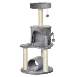 Cat Climbing Tower with Scratching Post, 95cm - Grey