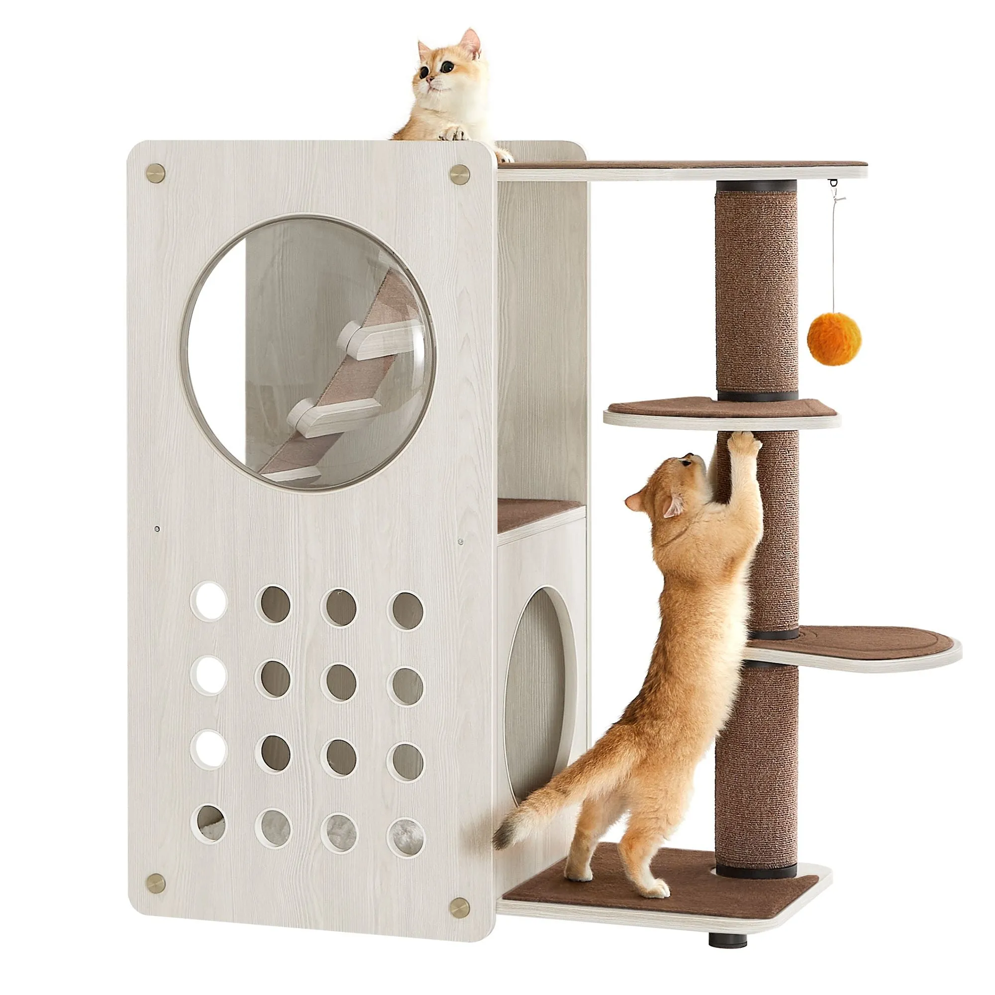 Cat Tree with Scratching Post and Soft Ladder