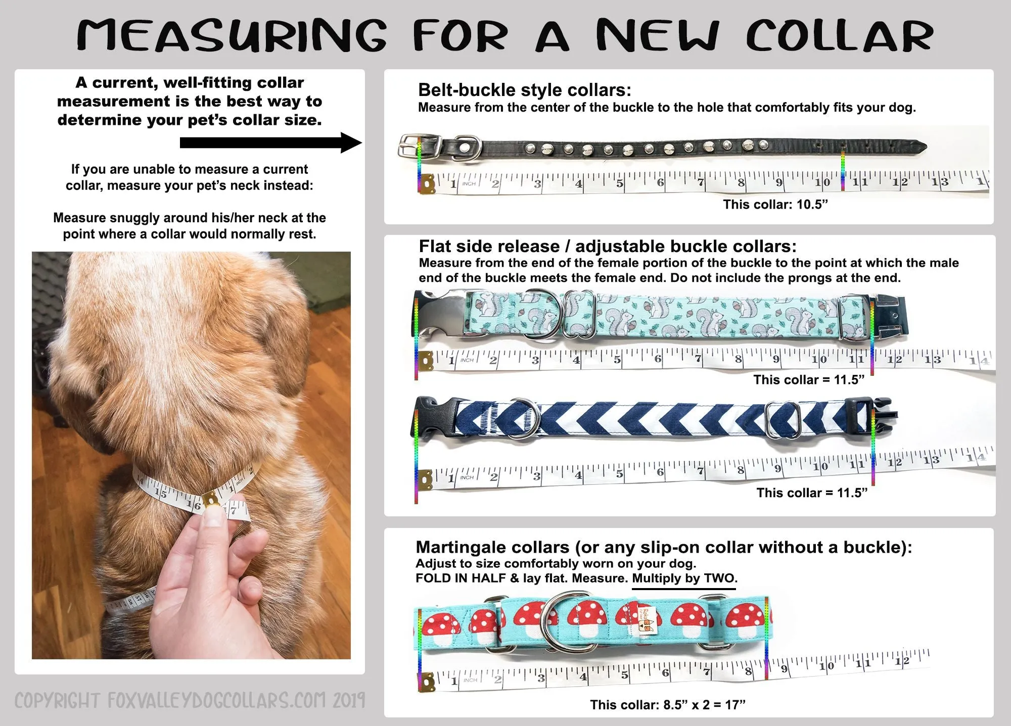 Chain (Half-Check) Martingale Dog Collar  | Solid or Reflective | 4 widths!