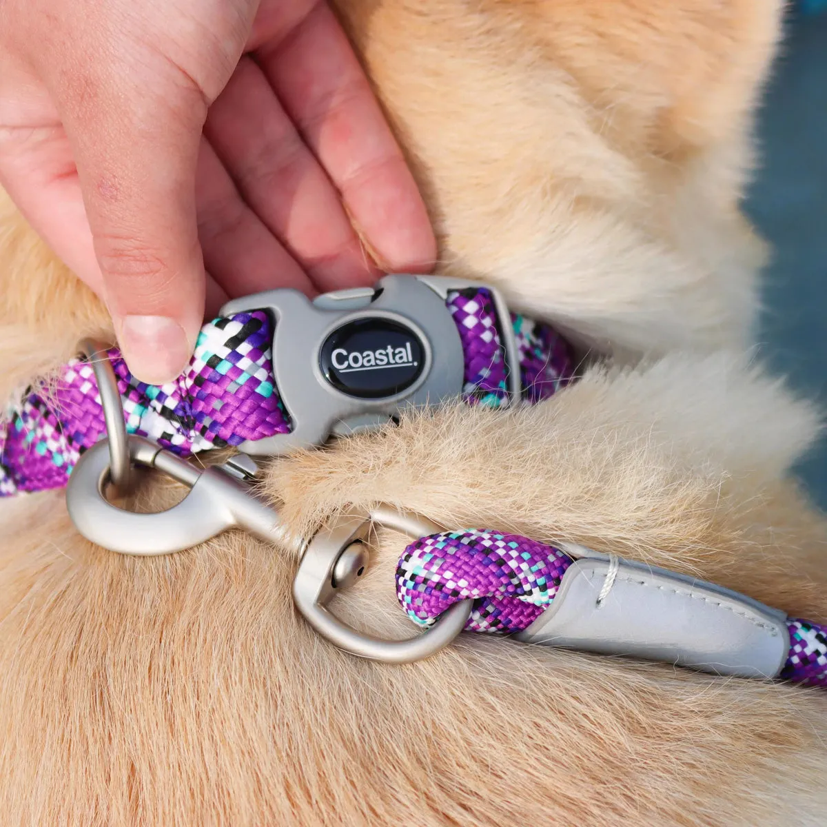 Coastal Pro Active Adjustable Woven Reflective Dog Collar S/M Woven Violet