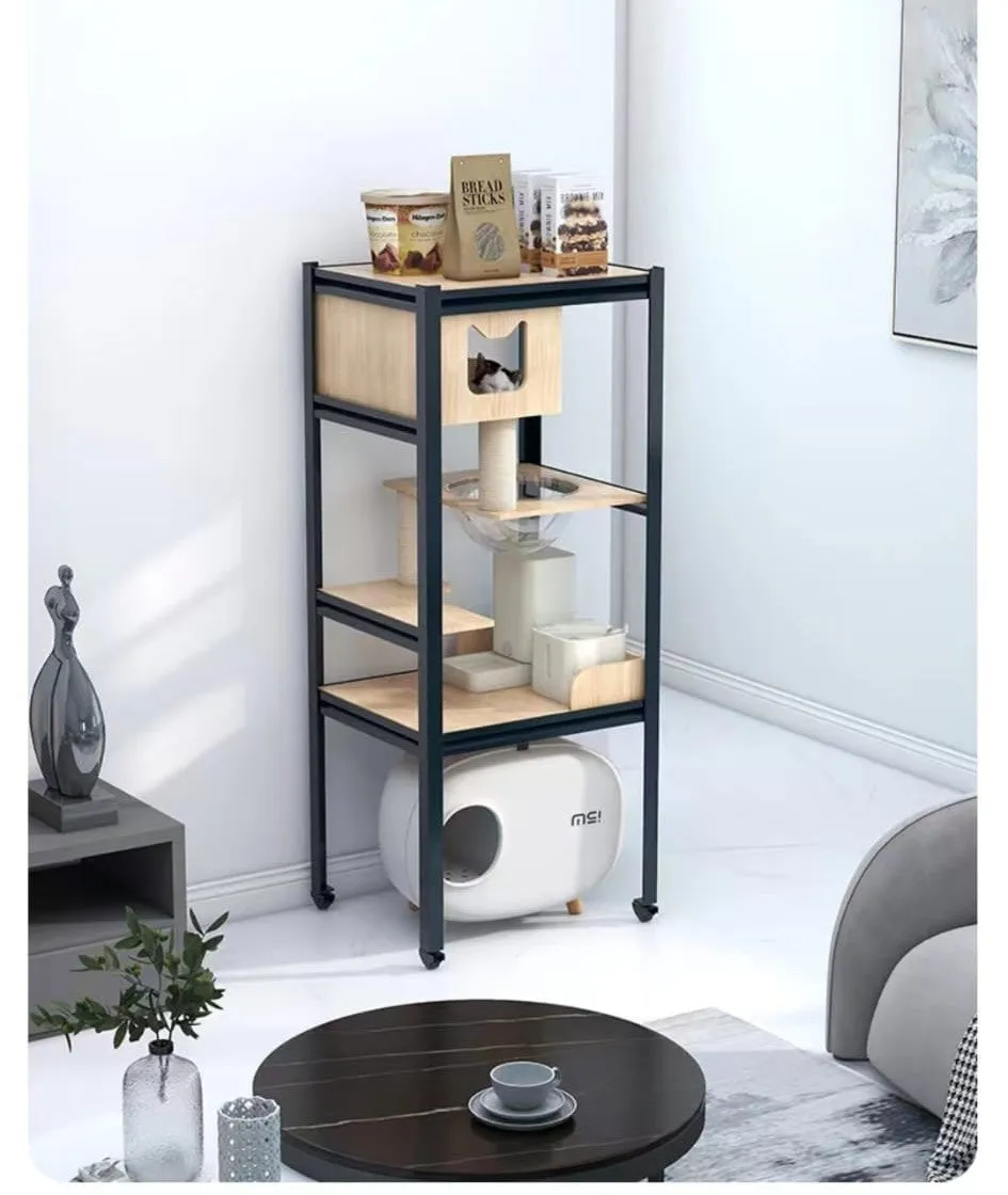 Contemporary Cat Tree, Modern Multi-Level Cat Condos, Space Capsule Paws Paradise