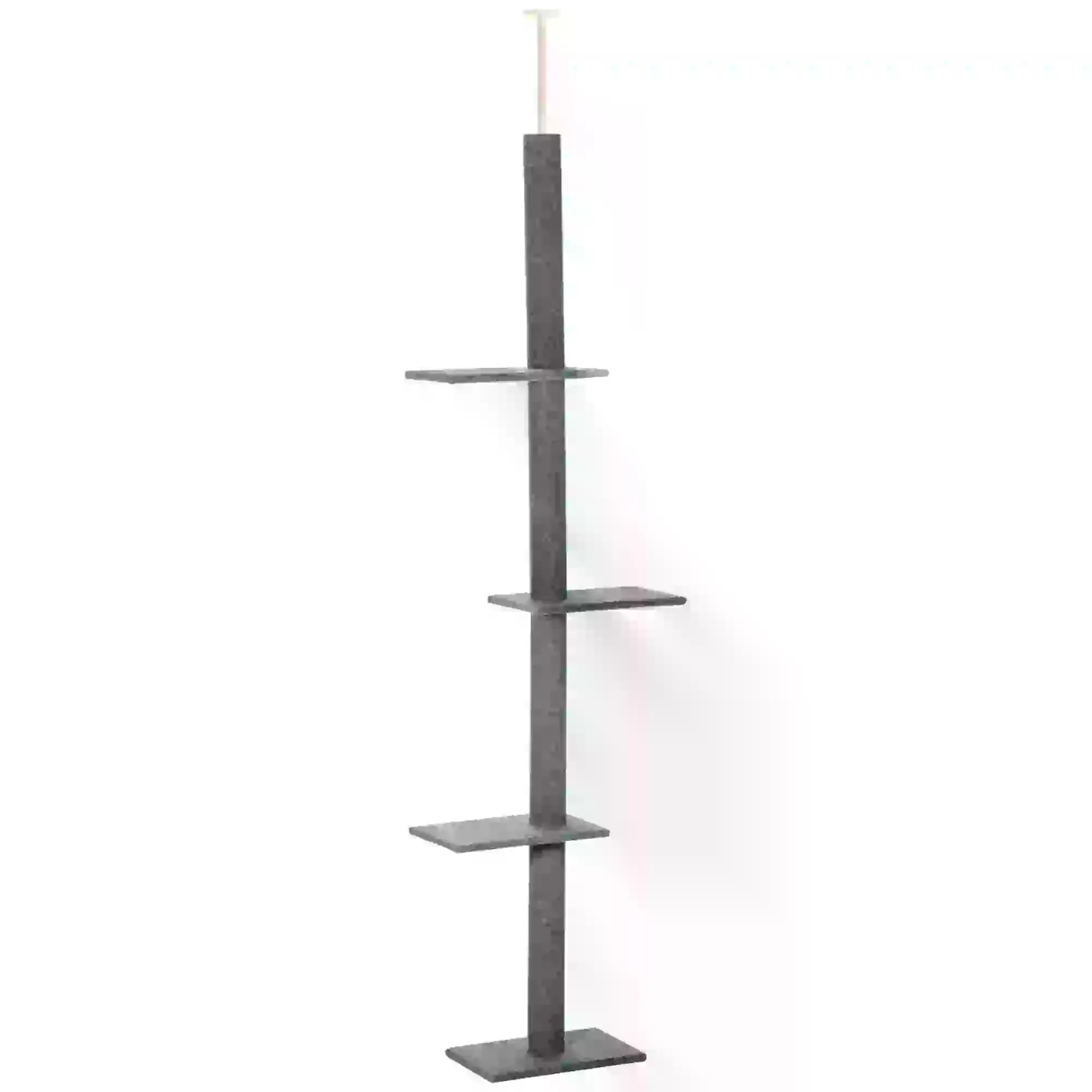 Floor-to-Ceiling Cat Tree with 3 Perches, 228-260cm - Grey