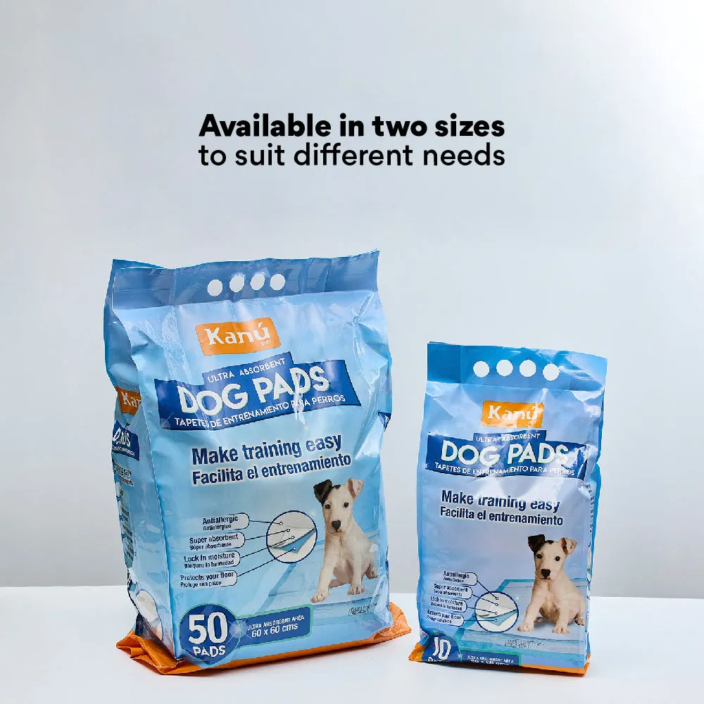 Kanu Pet Dog Pads Kanu Pet Dog Training Pads, Pack of 10, Absorbent, Anti-Allergenic, Non-Slip