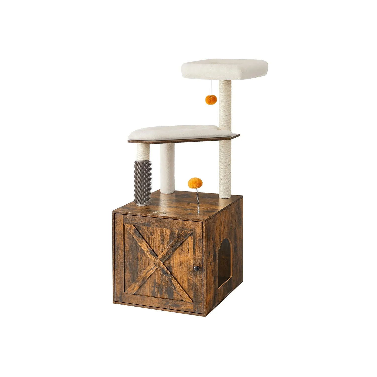 Litter Box Enclosure with Scratching Mat