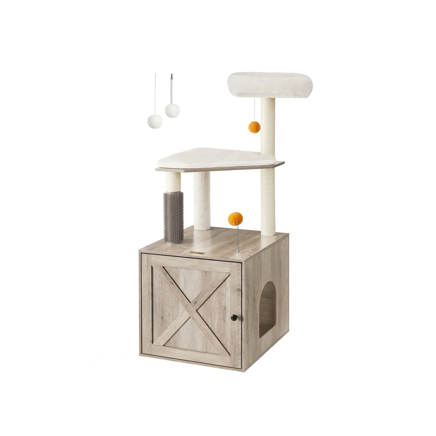 Litter Box Enclosure with Scratching Mat