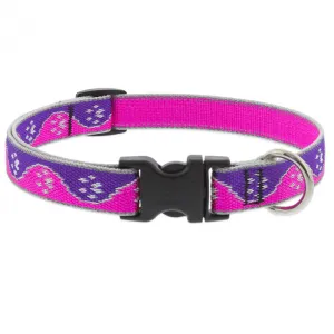 Lupine Adjustable Dog Collar 3/4" Wide X 13"-22" Neck Size High Lights Pink Paws