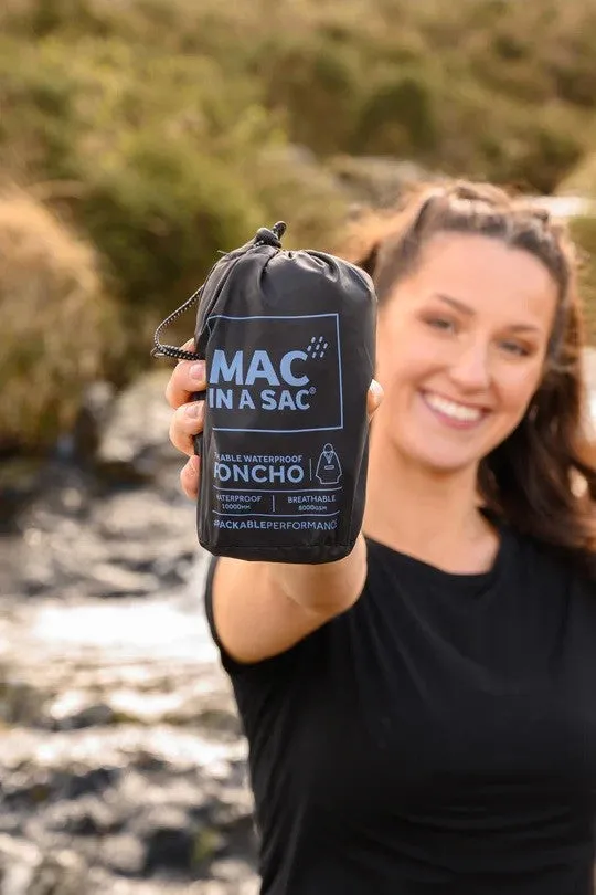 Mac in a Sac Adults Waterproof Breathable Windproof Unisex Packable Poncho-BLACK