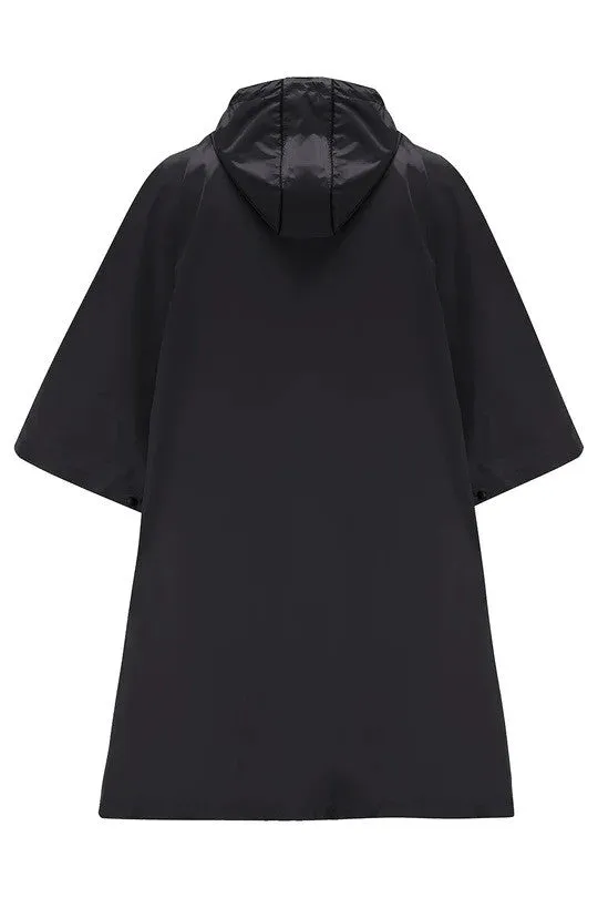 Mac in a Sac Adults Waterproof Breathable Windproof Unisex Packable Poncho-BLACK