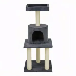 Modern Cat Tree With Scratching Post And Nest