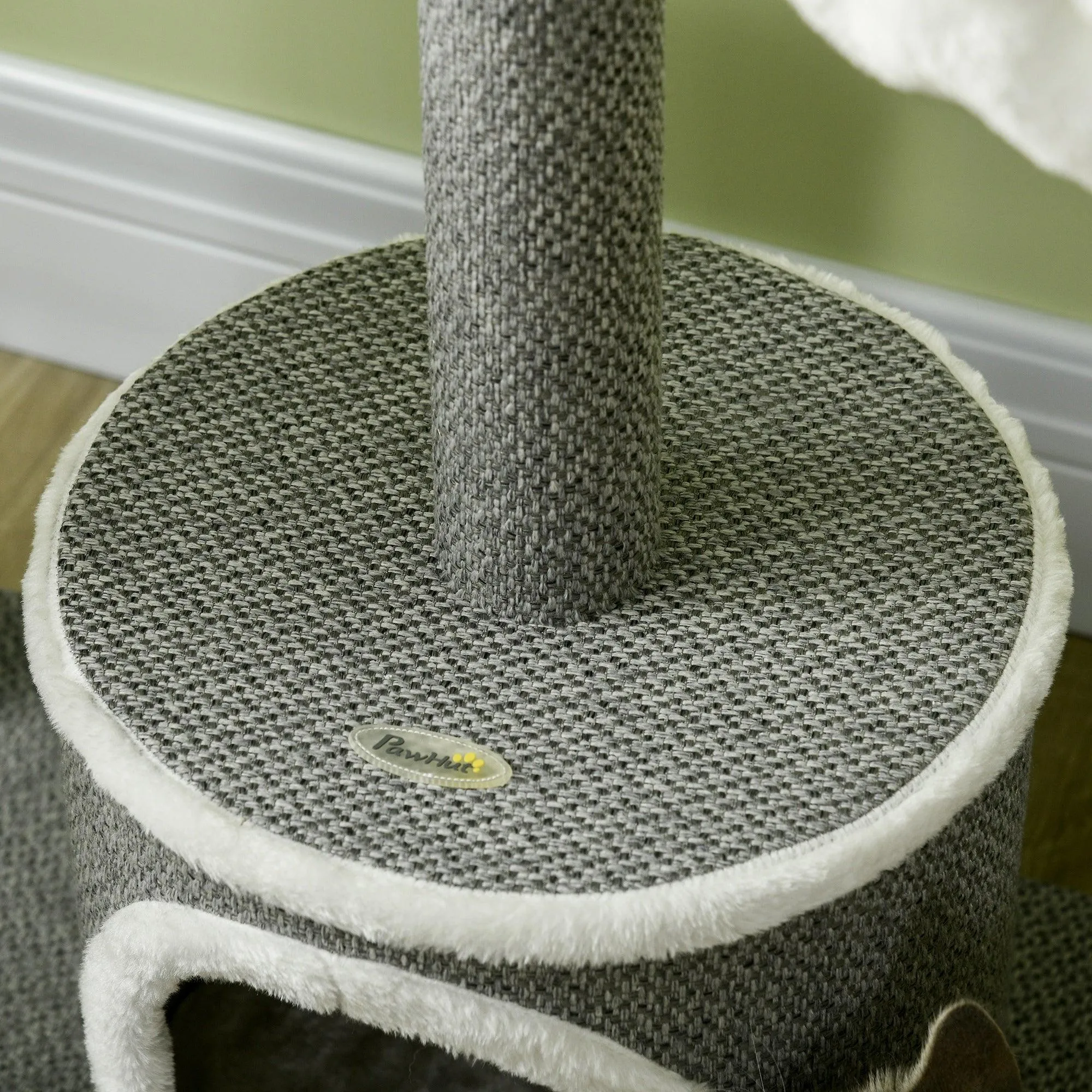 Multi-level Cat Tower with Scratching Posts & Bed, 132cm - Grey