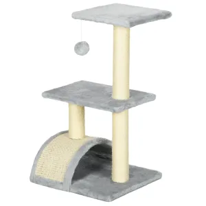 Multi-level Cat Tree with Sisal Scratching Post, 72cm - Light Grey