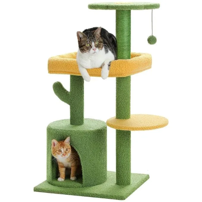 Multi-Level Indoor Cat Tree with Perch & Ball & Scratching Posts