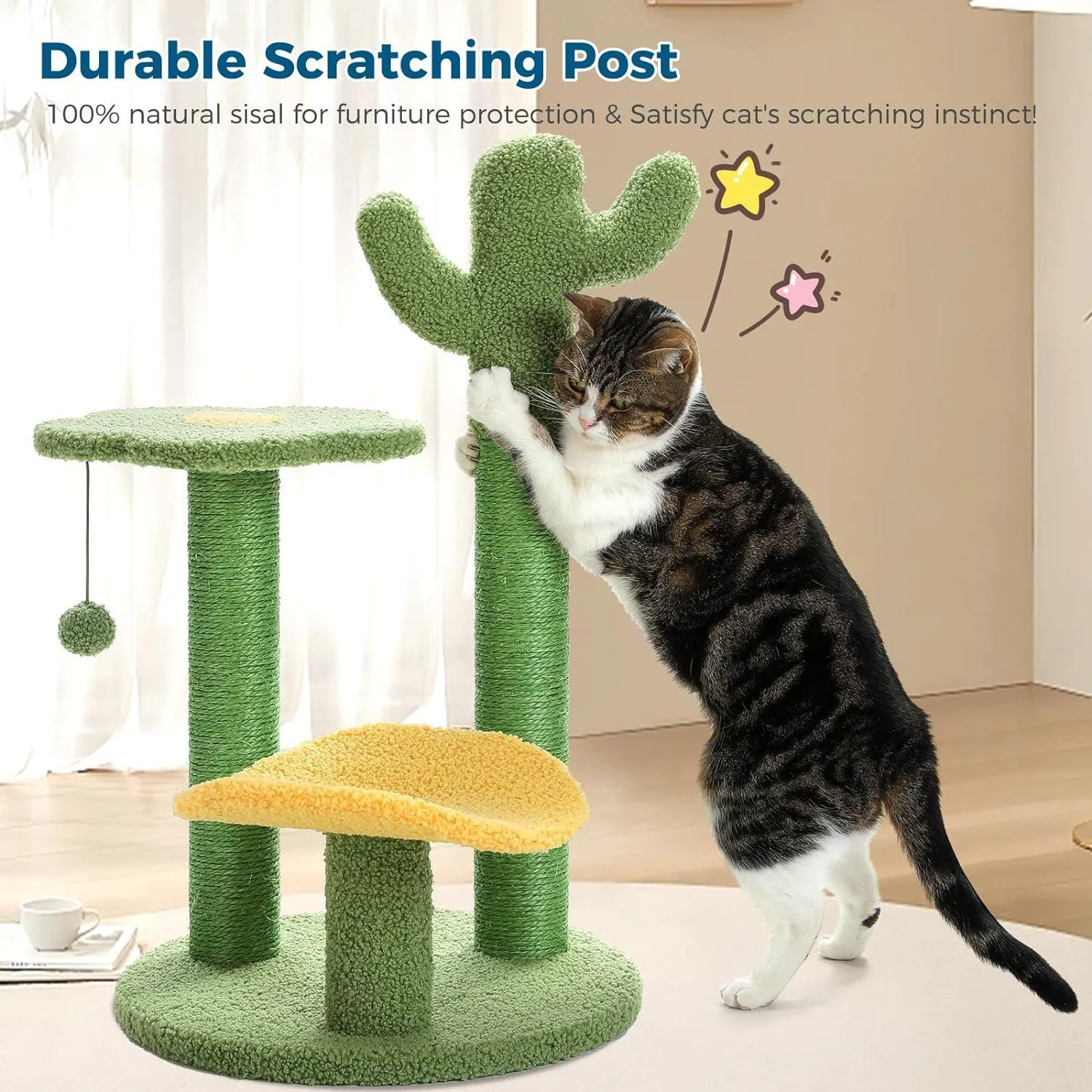 Multi-Level Indoor Cat Tree with Perch & Ball & Scratching Posts