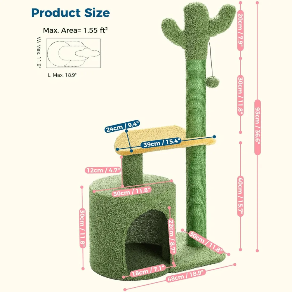 Multi-Level Indoor Cat Tree with Perch & Ball & Scratching Posts