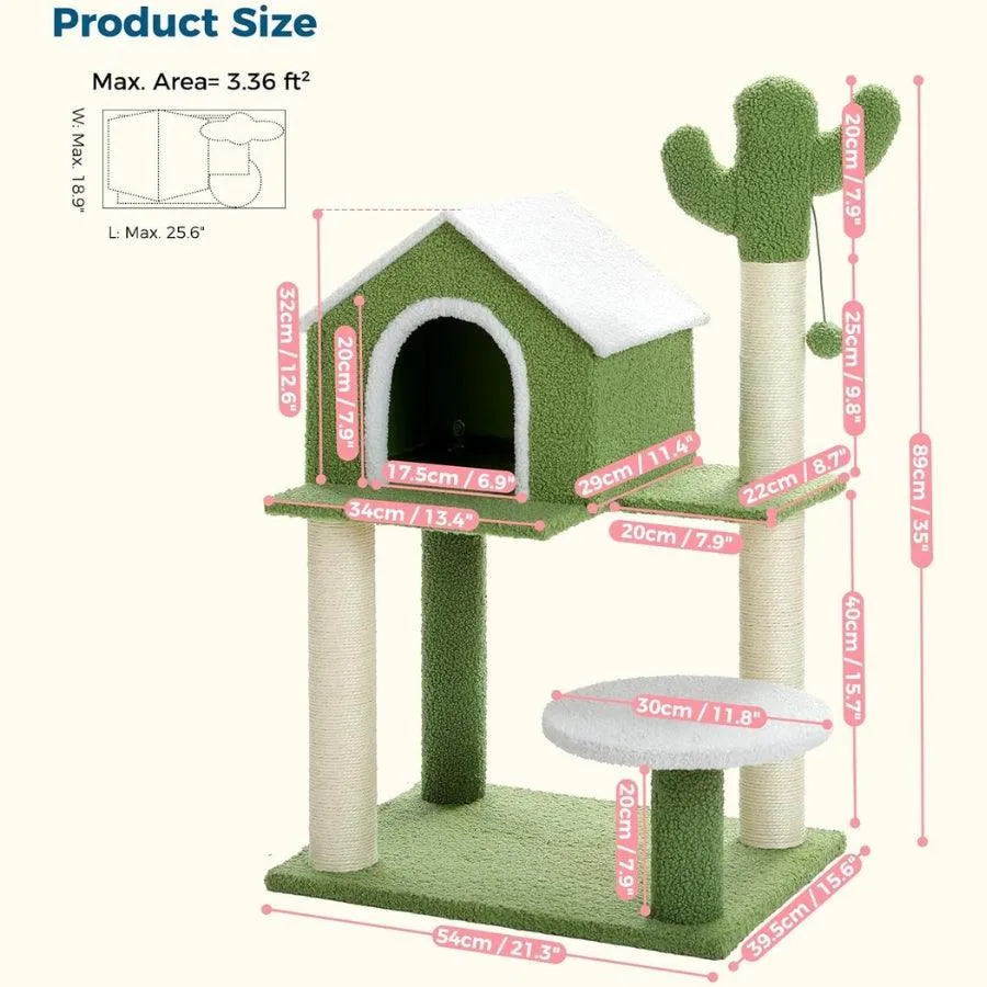 Multi-Level Indoor Cat Tree with Perch & Ball & Scratching Posts