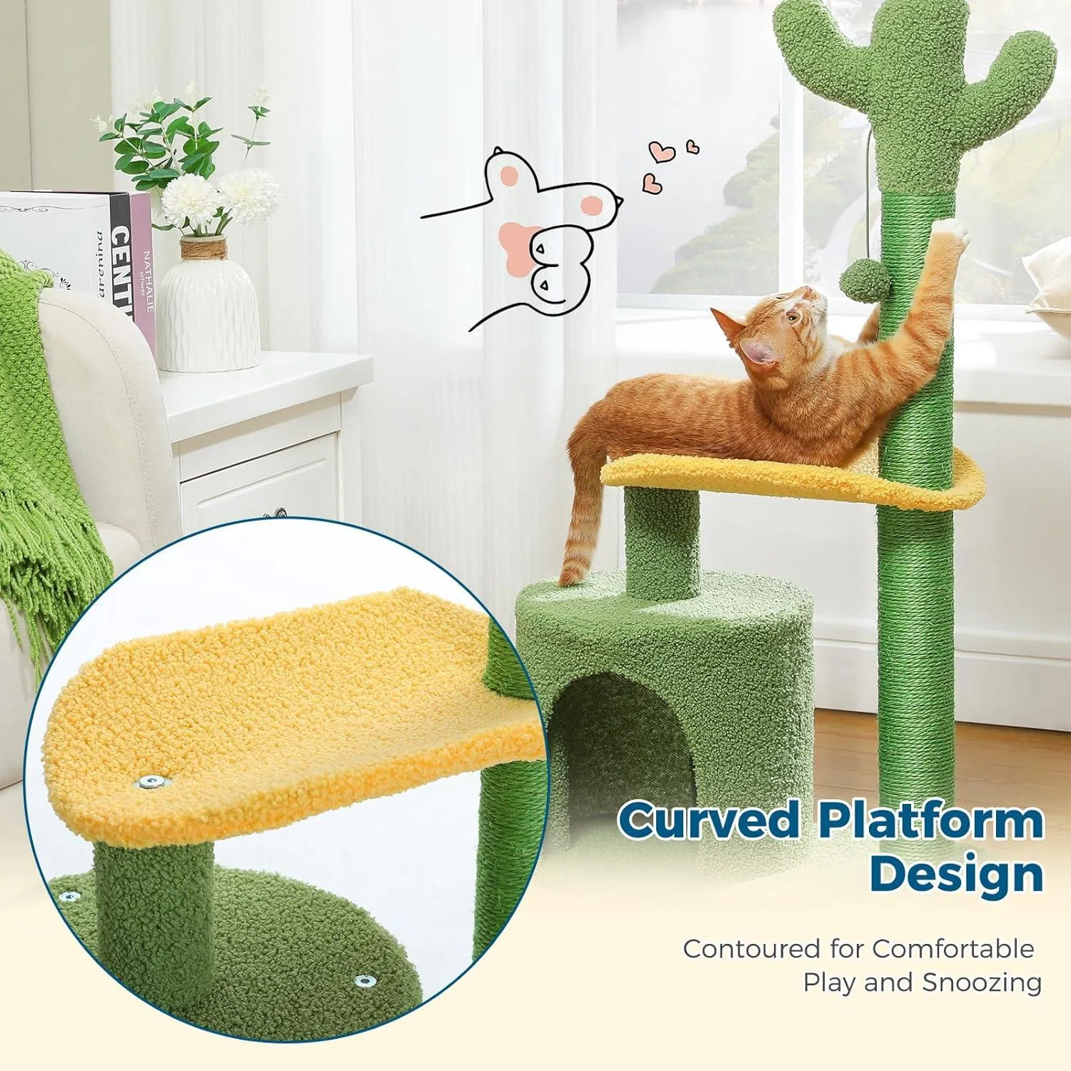 Multi-Level Indoor Cat Tree with Perch & Ball & Scratching Posts