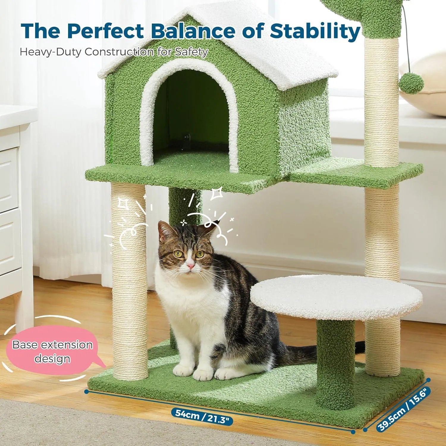 Multi-Level Indoor Cat Tree with Perch & Ball & Scratching Posts