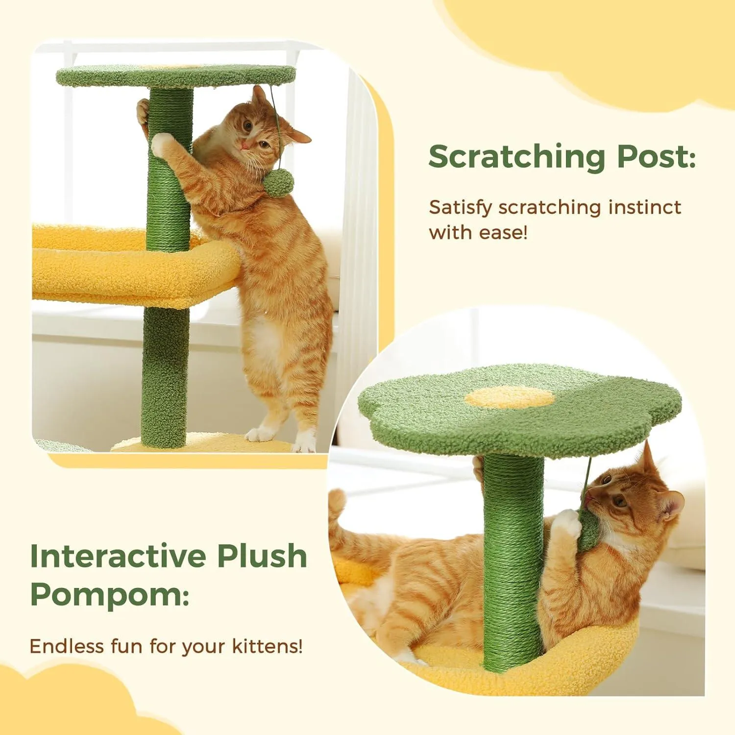 Multi-Level Indoor Cat Tree with Perch & Ball & Scratching Posts