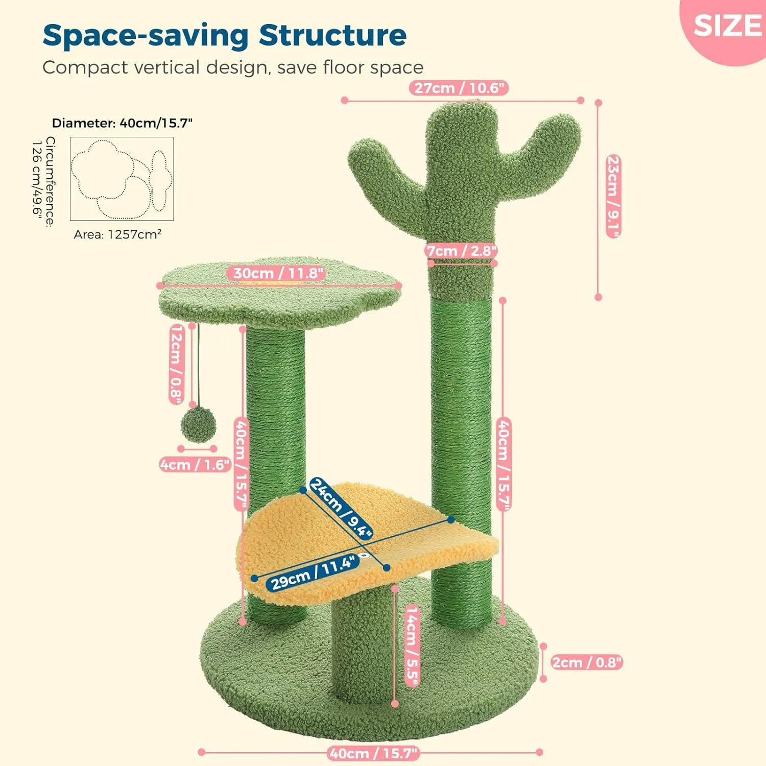 Multi-Level Indoor Cat Tree with Perch & Ball & Scratching Posts