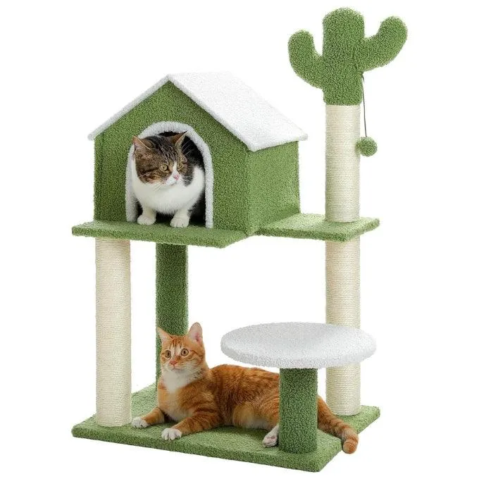 Multi-Level Indoor Cat Tree with Perch & Ball & Scratching Posts