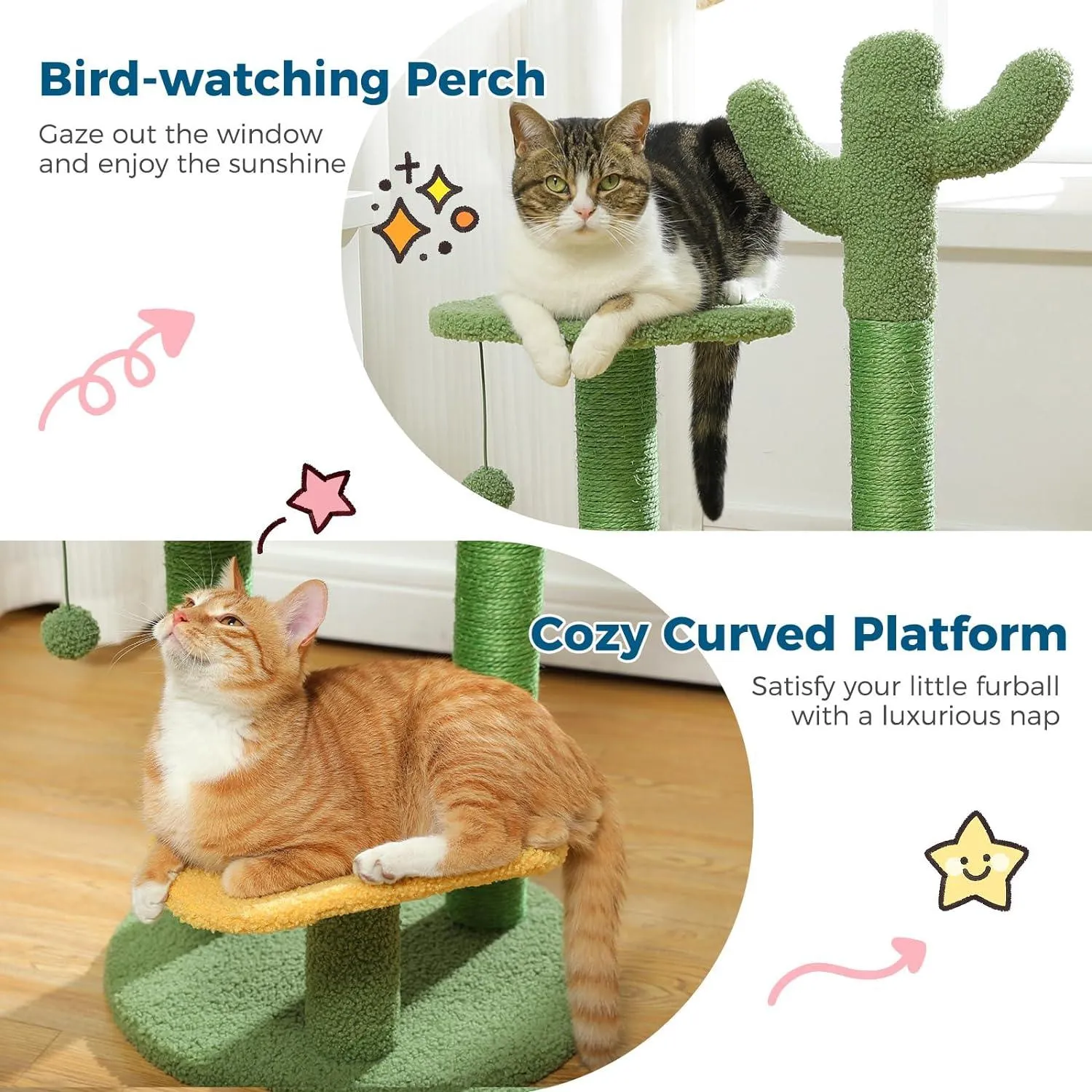 Multi-Level Indoor Cat Tree with Perch & Ball & Scratching Posts