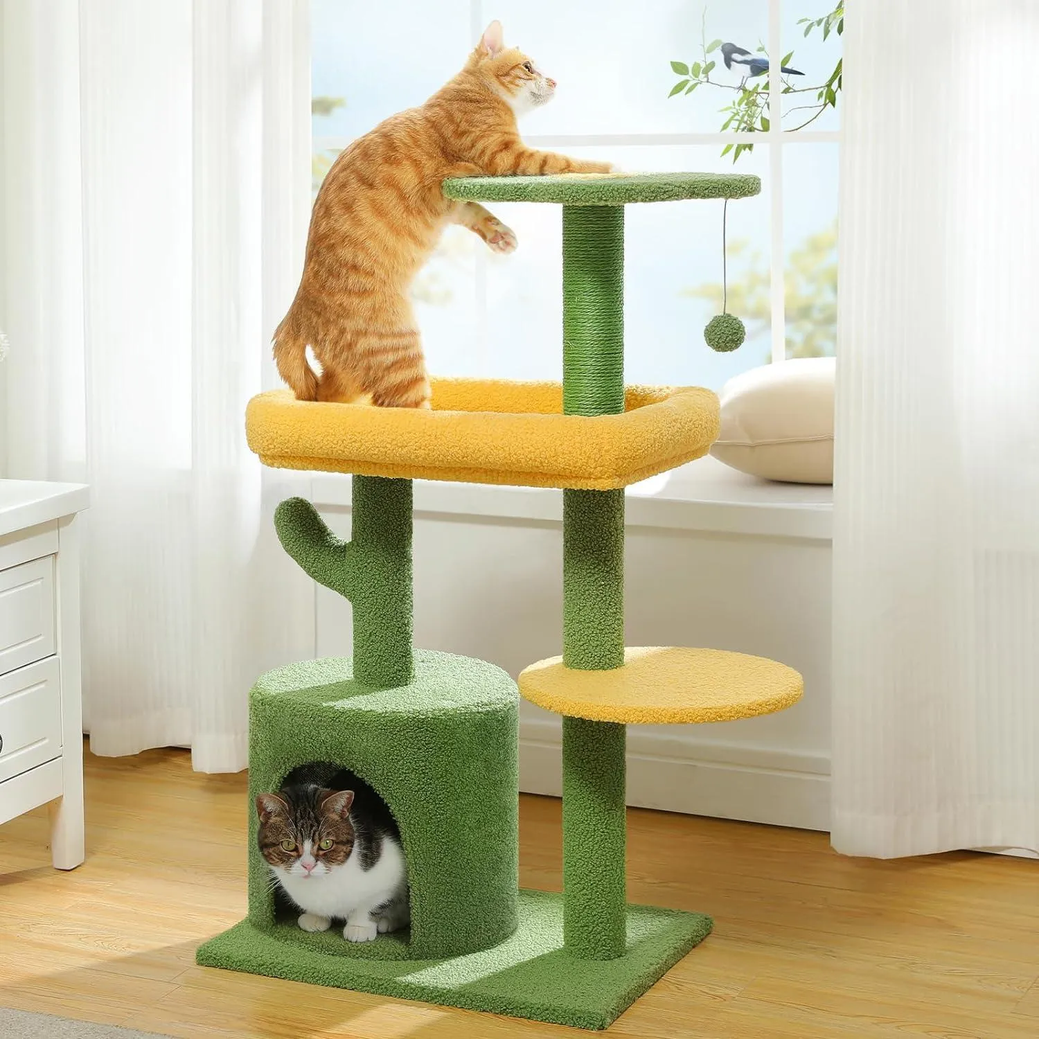 Multi-Level Indoor Cat Tree with Perch & Ball & Scratching Posts