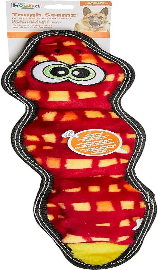 Outward Hound Tough seams Snake 3 Squeaker Red Toy For Dog (Large)