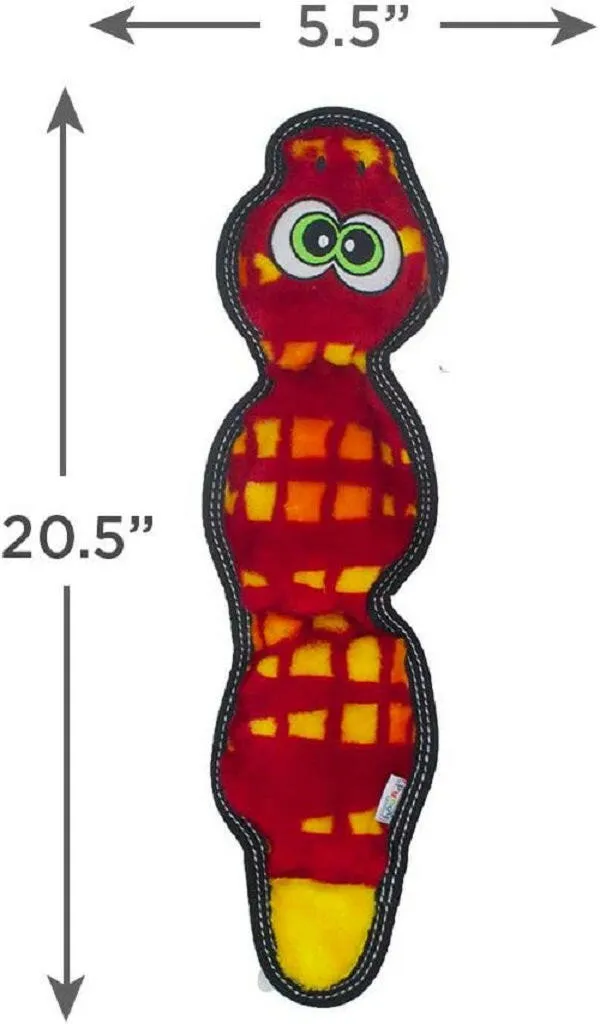 Outward Hound Tough seams Snake 3 Squeaker Red Toy For Dog (Large)
