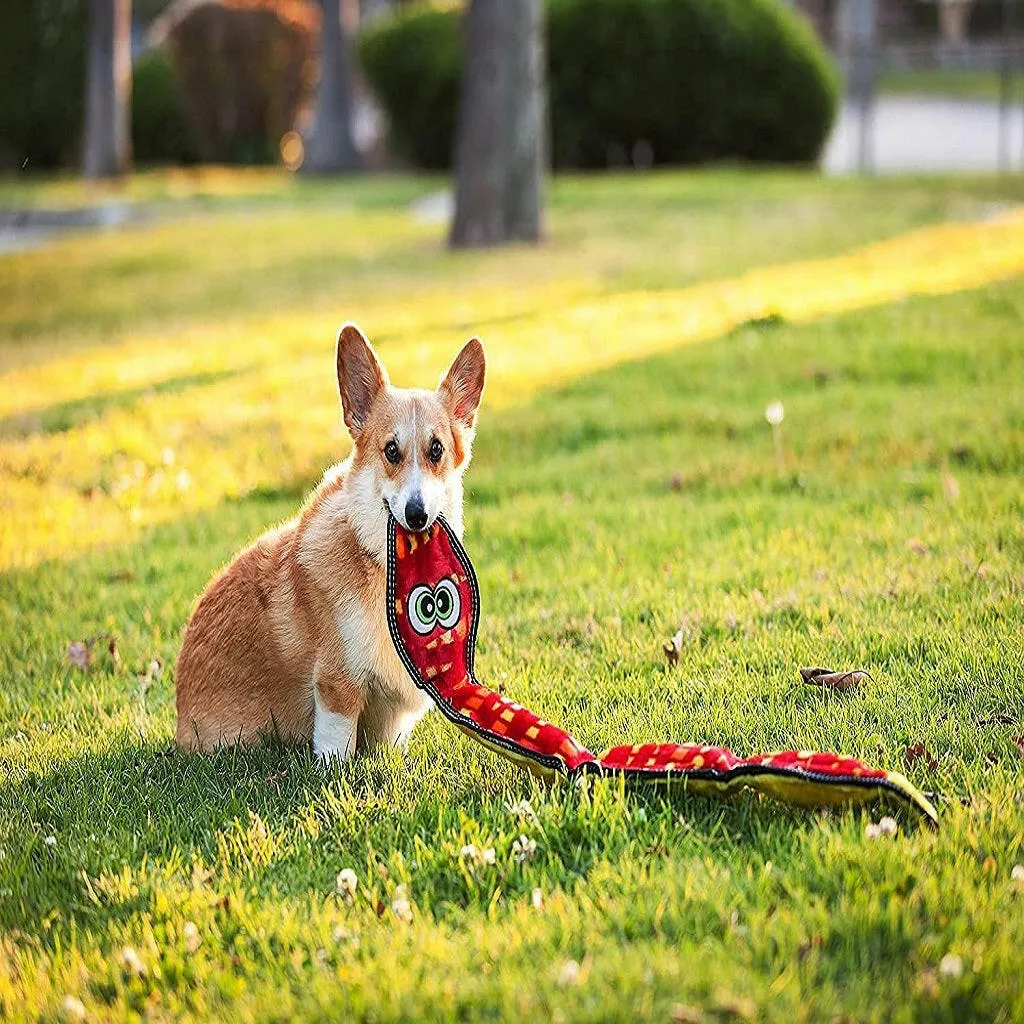 Outward Hound Tough seams Snake 3 Squeaker Red Toy For Dog (Large)