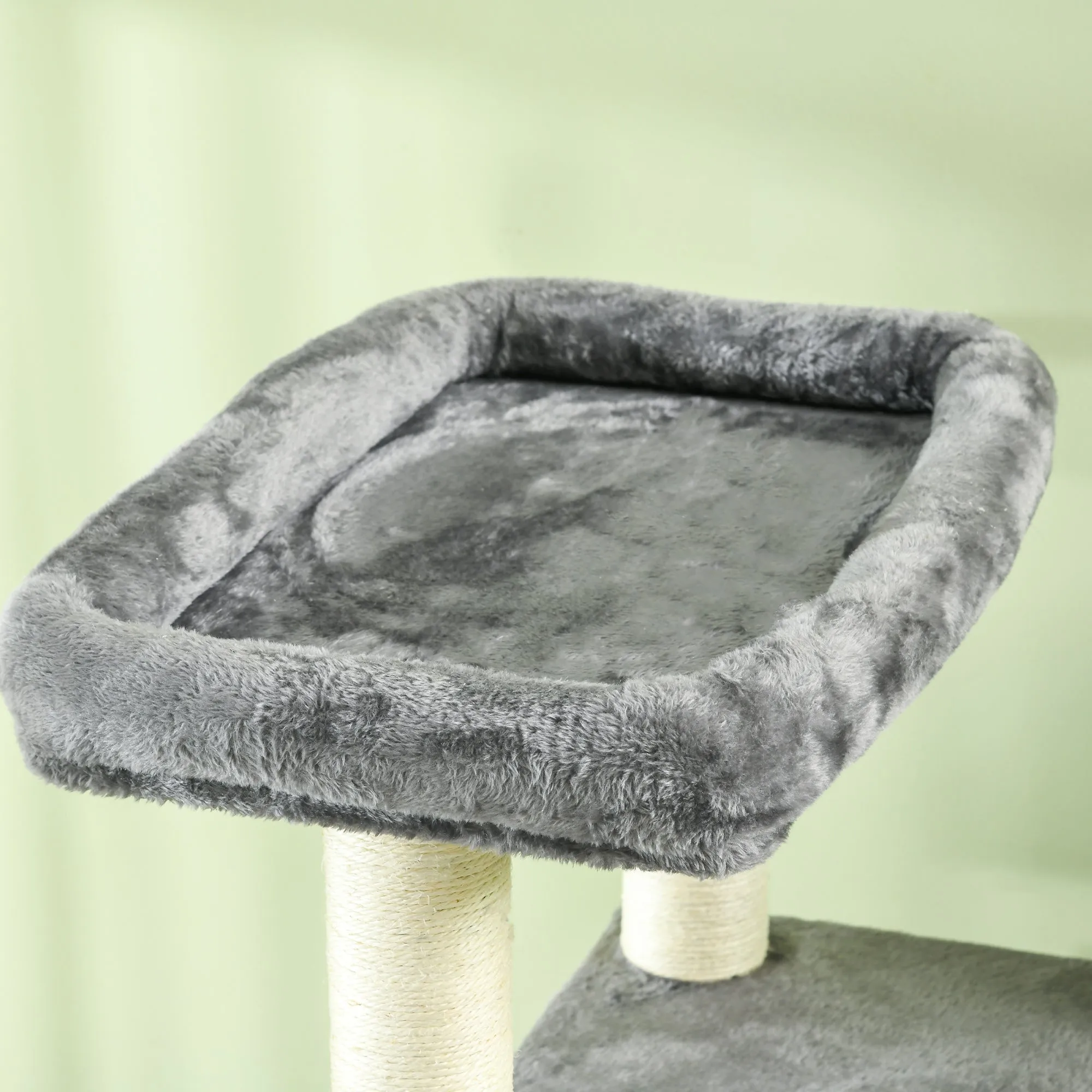 PawHut 184cm Cat Tree for Indoor Cats, Modern Cat Tower with Cat Bed - Grey