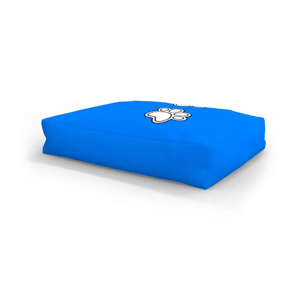 Pet Bed - Paws on Blue