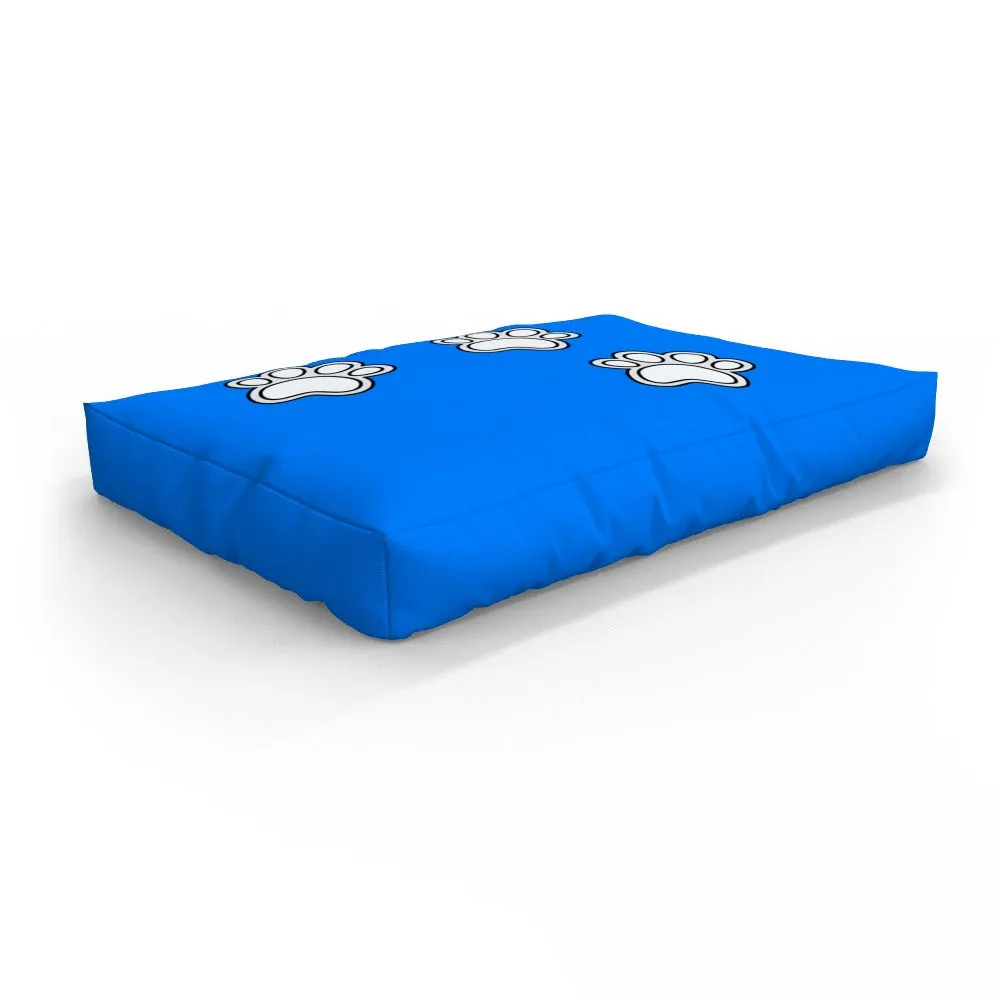 Pet Bed - Paws on Blue