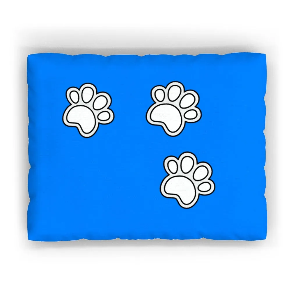 Pet Bed - Paws on Blue