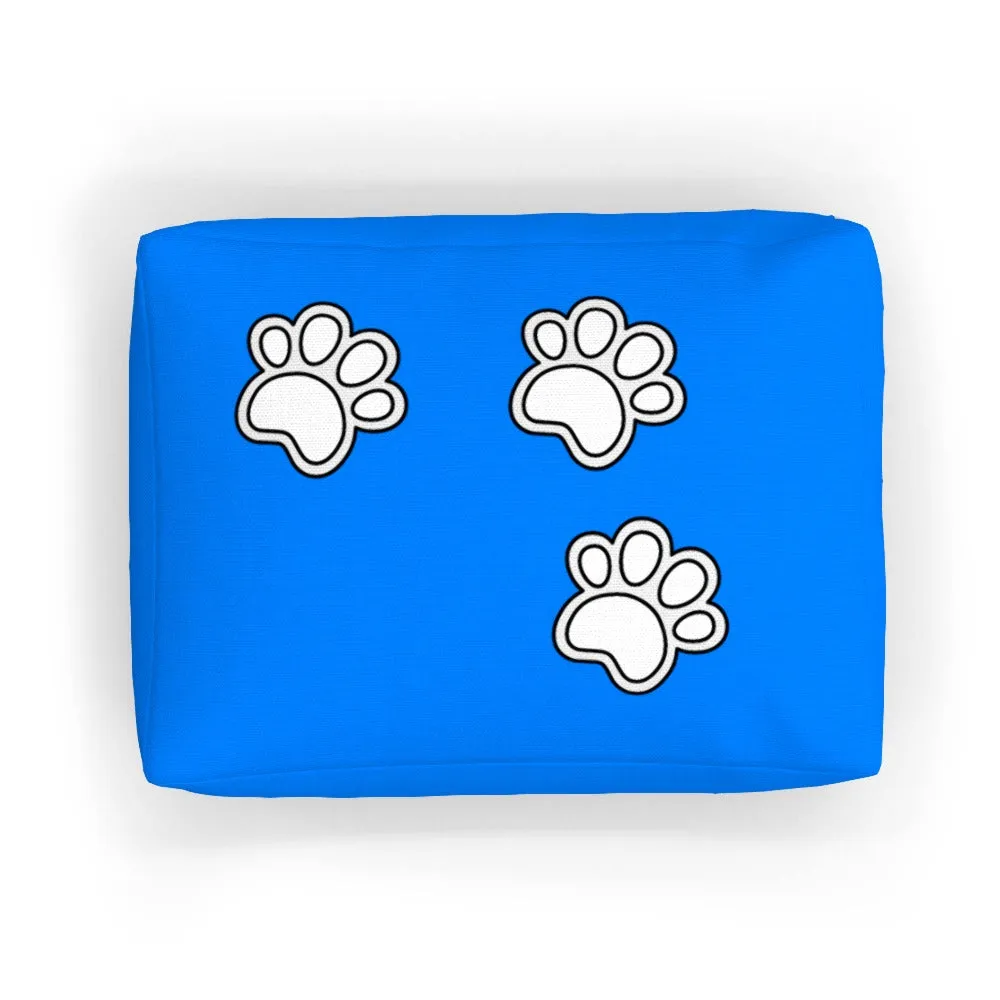 Pet Bed - Paws on Blue