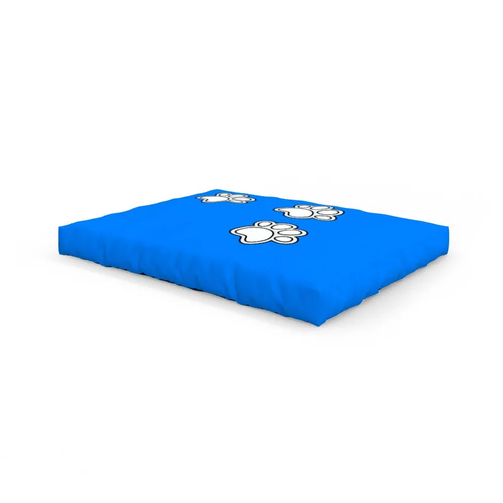 Pet Bed - Paws on Blue